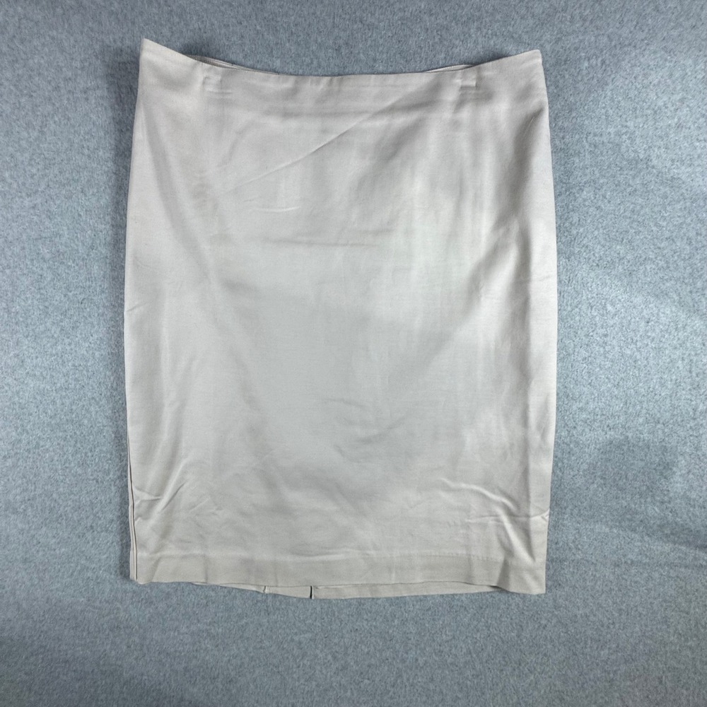 Adrianna Papell Pencil Skirt Womens 10 Beige Tan Cotton Stretch Professional